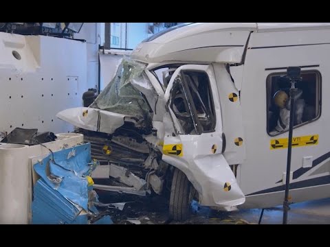 Krocktest av husbilar – Crash test of motorhomes | Trafikverket