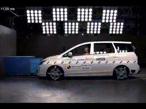 ANCAP CRASH TEST (frontal offset test): Proton Exora (from 2013) - 4 star ANCAP safety rating